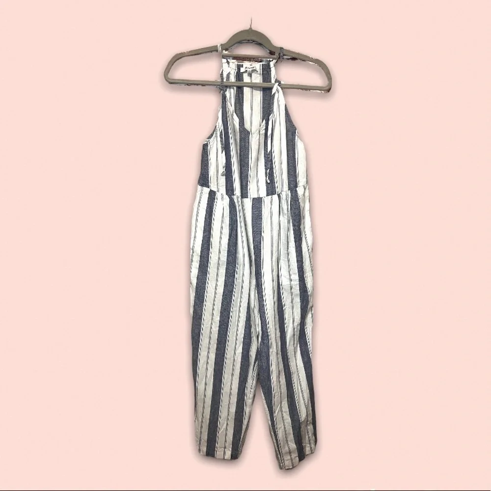 Madewell Striped Tie-Strap V-Neck Cover-Up Jumpsuit - Picture 6 of 9